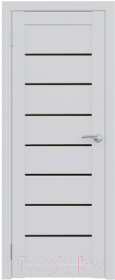 Дверь межкомнатная Юни Амати 01 80x200 (бьянко/стекло черное)