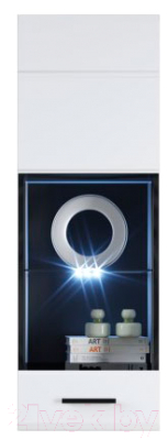 Шкаф навесной Империал Йорк 01 ПР (белый жемчуг/белый глянец)