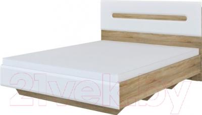 Двуспальная кровать Мебель-Неман Леонардо МН-026-10 (белое дерево/дуб сонома)