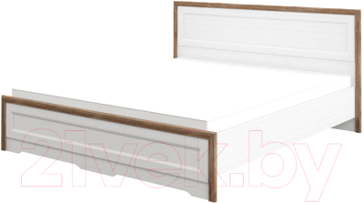Двуспальная кровать Мебель-Неман Тиволи МН-035-25-160 (белый структурный/дуб стирлинг)