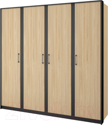 Шкаф Мебель-Неман Стенли МН-037-04 (дуб прованс/черный)