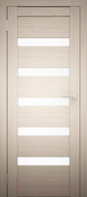 Дверь межкомнатная Юни Амати 03 80x200 (дуб беленый/стекло белое)