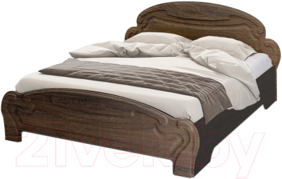 Полуторная кровать Стендмебель Медина КР-041 с ПМ (дуб санремо шоколад/венге)