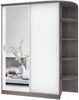 Шкаф Кортекс-мебель Лагуна ШК05-01 (береза/белый, правая консоль)