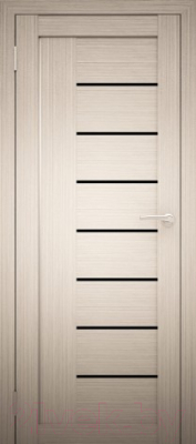 Дверь межкомнатная Юни Амати 07 60x200 (дуб беленый/стекло черное)