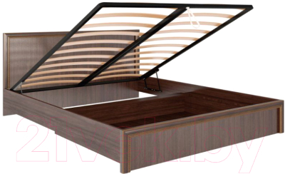 Двуспальная кровать Rinner Беатрис М08 с ПМ 160x200 (орех гепланкт)