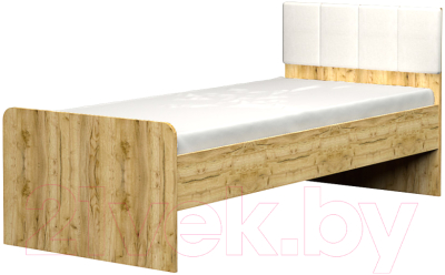 Односпальная кровать Премиум Лего 0.85 (дуб бунратти/белый)