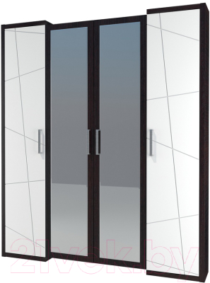 Шкаф Мебель-Неман Барселона МН-115-04-220 (белый глянец/дуб Ниагара)