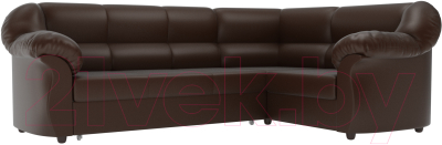 Диван угловой Лига Диванов Карнелла правый / 60290  (экокожа коричневый)