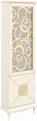 Шкаф-пенал с витриной Мебель-Неман Гармония МН-120-12 (крем/патина)