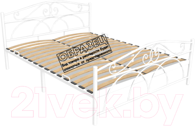 Полуторная кровать Князев Мебель Морена МНА.120.200.Б (белый муар)