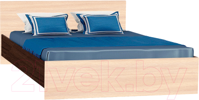Полуторная кровать МДК КР12 140x200/700x1452x2032 (венге/дуб млечный)