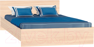 Полуторная кровать МДК КР12 140x200/700x1452x2032 (дуб млечный)