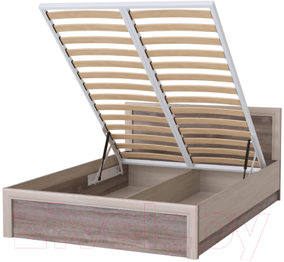Полуторная кровать Памир Октава с ОО 1400 (дуб клабхаус серый)