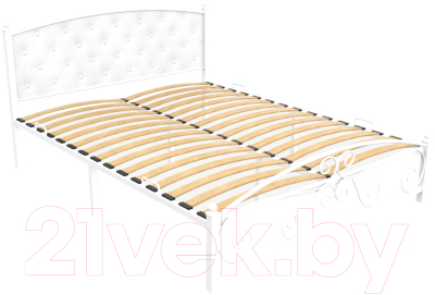 Полуторная кровать Князев Мебель Бали БИ.140.190.Б (белый муар)