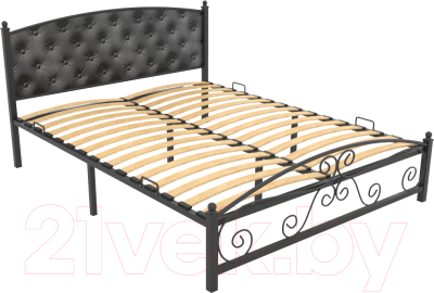 Полуторная кровать Князев Мебель Бали БИ.140.190.Ч (черный глянец)