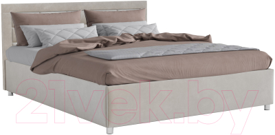 Полуторная кровать Mebel-Ars Версаль 140 (бархат бежевый/Star Velvet 6 Beige)