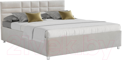 Полуторная кровать Mebel-Ars Нью-Йорк 140 (бархат бежевый/Star Velvet 6 Beige)
