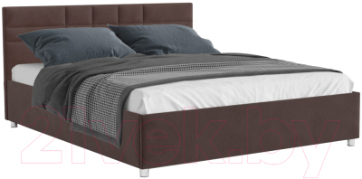 Полуторная кровать Mebel-Ars Нью-Йорк 140 (велюр молочный шоколад/НВ-178/13)