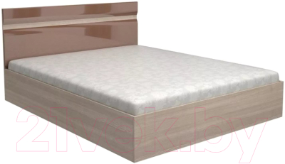 Полуторная кровать Стендмебель Вегас 140 (кофе с молоком/ясень шимо темный)