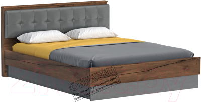Каркас кровати Мебельград Глазго 140x200 (таксония/пегас грей/графит)