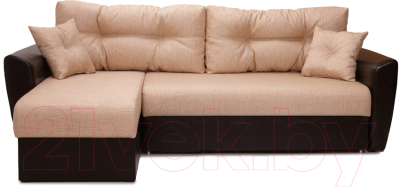 Диван угловой Экомебель Амстердам рогожка 150 (бежевый, левый)