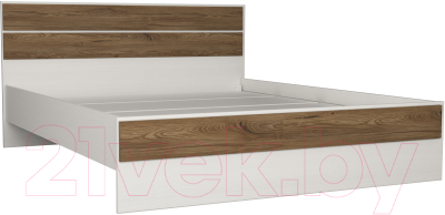 Двуспальная кровать Евва Венеция ВН-1600мп (бодега белый/ясень орландо)
