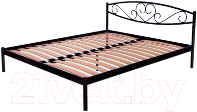 Двуспальная кровать Князев Мебель Магнолия Я.160.190.Ч (черный глянец)