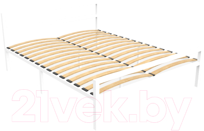 Двуспальная кровать Князев Мебель Наргиз НЗ.160.190.Б (белый муар)