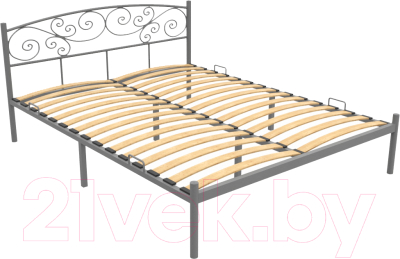 Двуспальная кровать Князев Мебель Лилия ЛЛЯ.160.200.С (серый муар)