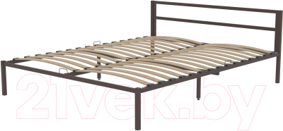 Двуспальная кровать Князев Мебель Берта БА.160.200.К (коричневый муар)