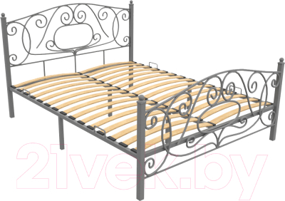 Двуспальная кровать Князев Мебель Виктория ВЯ.160.200.С (серый муар)