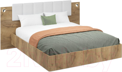 Двуспальная кровать Империал Мишель 160 с ПМ (дуб крафт золотой)