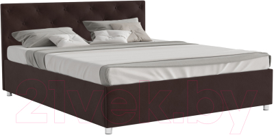 Двуспальная кровать Mebel-Ars Классик 160 (велюр шоколад/НВ-178/16)