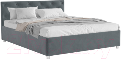 Двуспальная кровать Mebel-Ars Классик 160 (велюр серо-синий/НВ-178/26)