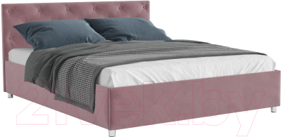 Двуспальная кровать Mebel-Ars Классик 160 (велюр пудра/НВ-178/18)