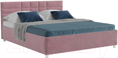 Двуспальная кровать Mebel-Ars Нью-Йорк 160 (велюр пудра/НВ-178/18)