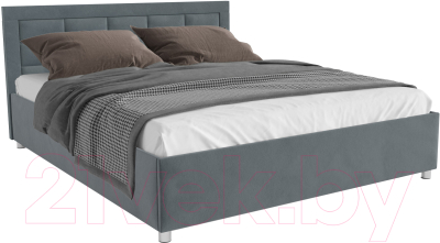 Двуспальная кровать Mebel-Ars Версаль 160 (велюр серо-синий/НВ-178/26)
