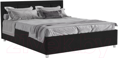 Двуспальная кровать Mebel-Ars Версаль 160 (велюр черный/НВ-178/17)