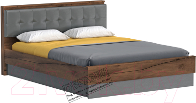 Каркас кровати Мебельград Глазго 160x200 (таксония/пегас грей/графит)