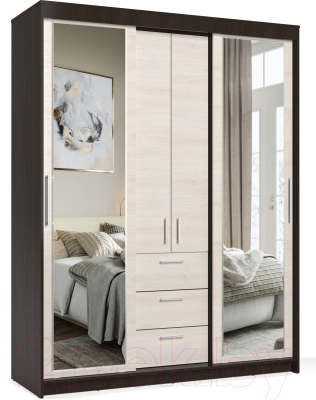 Шкаф Евва 170 VH.2 / АЭП Ш.2 02 (венге/дуб шамони)