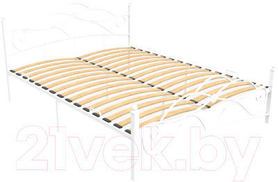 Двуспальная кровать Князев Мебель Грация ГЯ.180.200.Б (белый муар)
