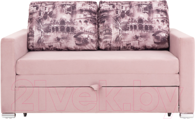 Диван KRONES Афродита выкатная 195x140 (велюр пыльная роза)
