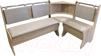 Уголок кухонный мягкий Анмикс Ладога-1 (дуб сонома/кожзам капучино)