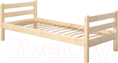 Односпальная кровать Мебельград Соня вариант 1 (массив сосны прозрачный лак)