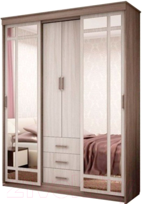 Шкаф Стендмебель Лидер 1К (ясень шимо светлый/ясень шимо темный)