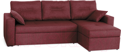 Диван угловой Мебель-Парк Торонто 1 Evolution 6 Cranberry рогожка (вишневый)