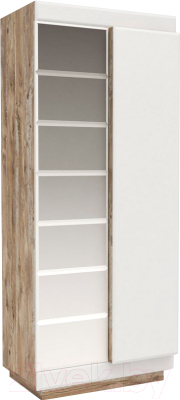 Шкаф Мебель-КМК Роксет 2Д 0554.11 (дуб юккон/белый глянцевый)