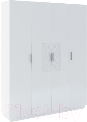Шкаф Rinner Тиффани М21 четырехстворчатый (белый текстурный)