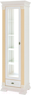 Шкаф с витриной Мебель-Неман Афина МН-222-03 (крем/патина)